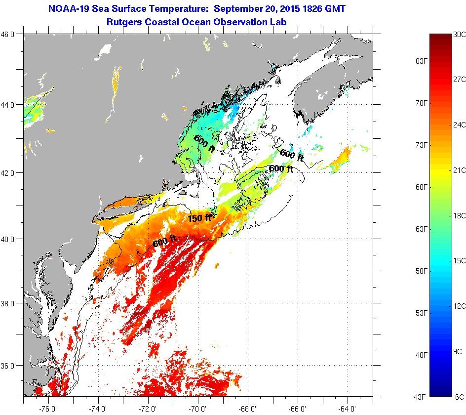 Northeast Sea Surface Temperatures Sunday, September 20, 2015 5:26:00 ...