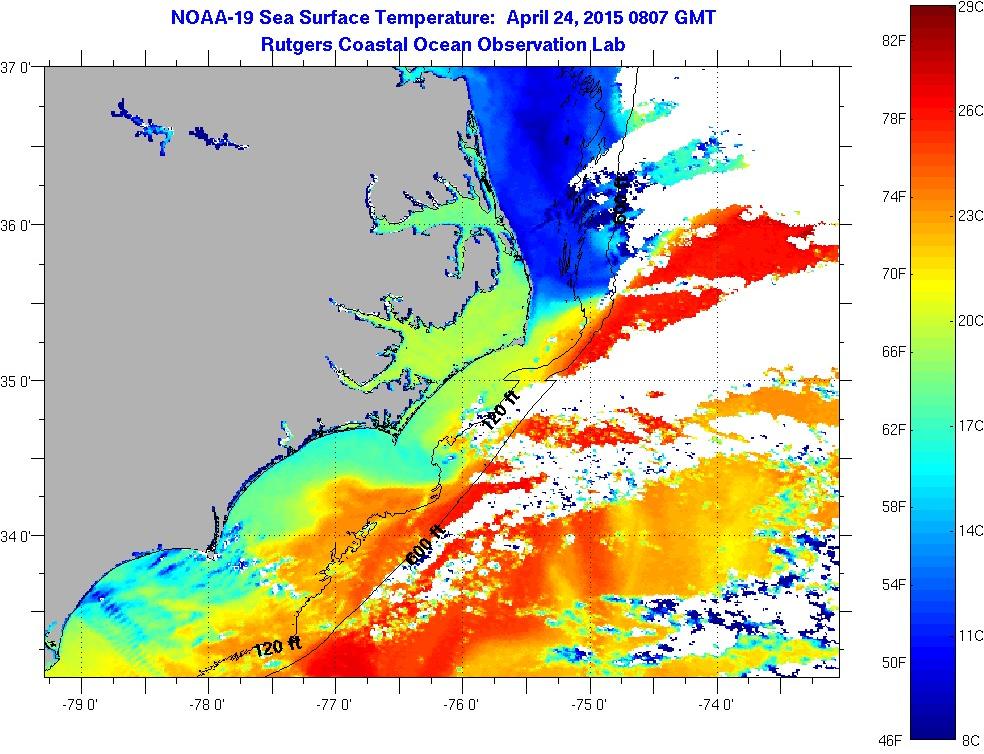 Cape Hatteras Sea Surface Temperatures Friday, April 24, 2015 12:07:00 ...