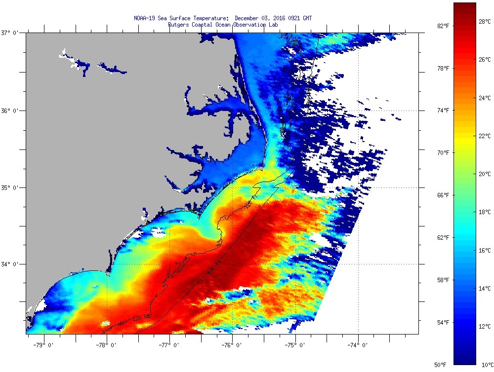 Cape Hatteras Sea Surface Temperatures Saturday, December 3, 2016 2:21: ...