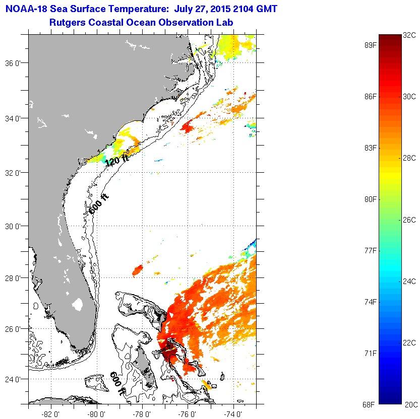 Florida Current Sea Surface Temperatures Tuesday, July 28, 2015 1:04:00 ...