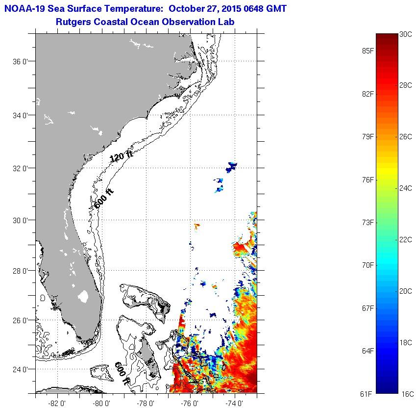 Florida Current Sea Surface Temperatures Tuesday, October 27, 2015 10: ...