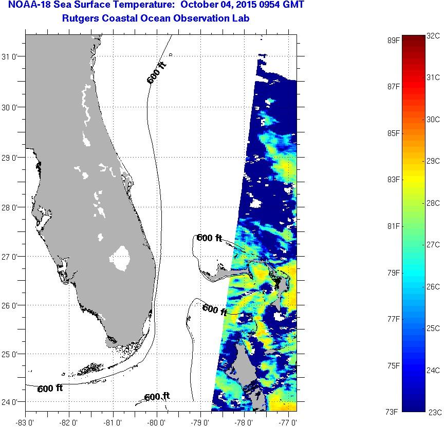 Florida Coast Sea Surface Temperatures Sunday, October 4, 2015 1:54:00 ...