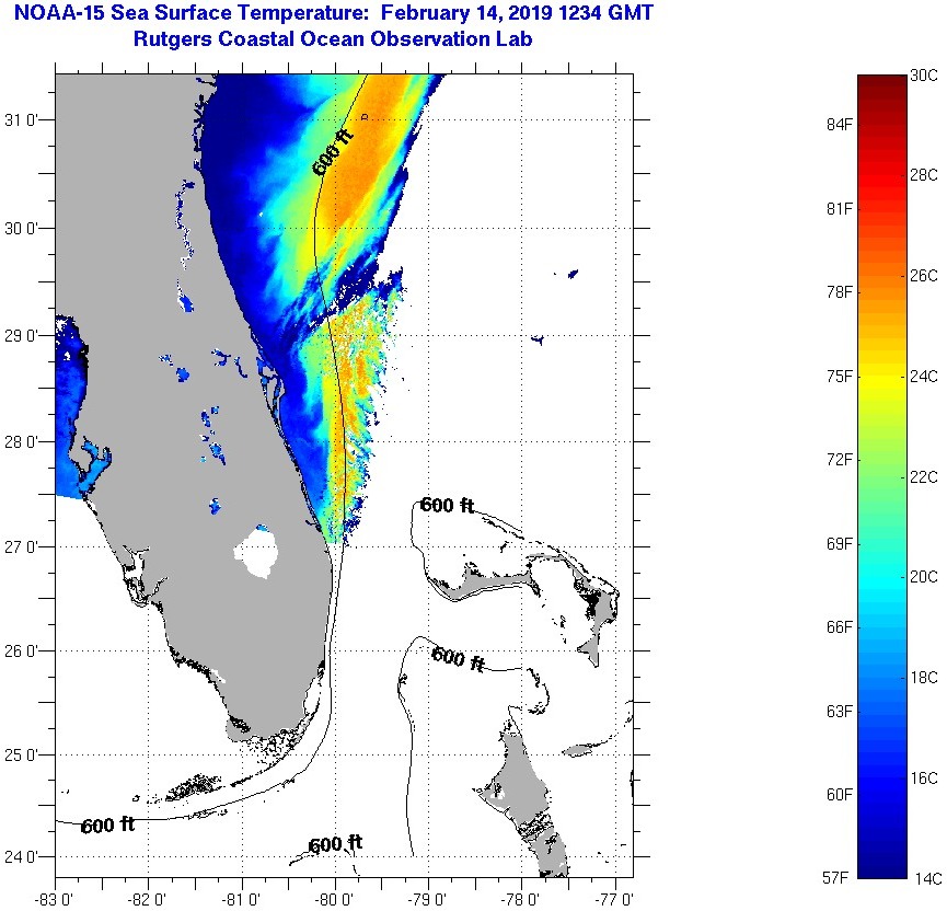 Florida Coast Sea Surface Temperatures Thursday, February 14, 2019 5:34 ...