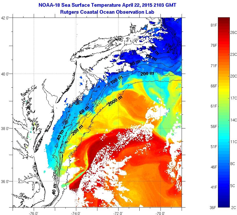 Mid-Atlantic Bight Sea Surface Temperatures Thursday, April 23, 2015 1: ...